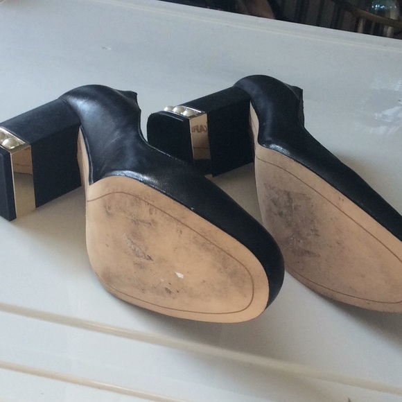 Karl Lagerfeld Black Shoes pearled heels size 7.5 - Picture 6 of 10